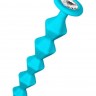 Бирюзовая анальная цепочка с кристаллом Chummy - 16 см.