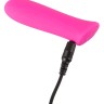 Розовый мини-вибромассажер Rechargeable Power - 8,5 см.