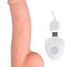Телесный вибратор SEDUCER 20 Function Veined Dong - 20 см.