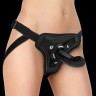 Черный страпон Adjustable 6 Strap-on - 17 см. 