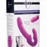 Розовый безремневой страпон с вибрацией Evoke Rechargeable Vibrating Strap On - 24,7 см.