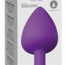 Фиолетовая анальная пробка со стразом Her Little Gem Large Plug - 9,5 см.