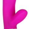 Лиловый вибратор с клиторальным отростком Super Soft Silicone Rabbit Vibrator - 20,2 см.