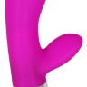 Лиловый вибратор с клиторальным отростком Super Soft Silicone Rabbit Vibrator - 20,2 см.
