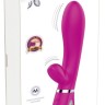 Лиловый вибратор с клиторальным отростком Super Soft Silicone Rabbit Vibrator - 20,2 см.