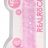 Розовый фаллоимитатор Realrock Crystal Clear 9 inch - 25 см.