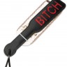 Черная шлёпалка с надписью Bitch - 31,5 см.