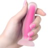 Розовая, светящаяся в темноте анальная втулка Cain Glow - 10 см.