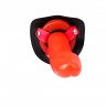 Красный страпон Thumper Strap-on на ремешках - 18 см.