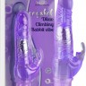 Фиолетовый вибратор Crystal Dildo Climbing Rabbit Vibe - 22 см.