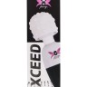 Бело-черный вибромассажёр Wand Exceed с рельефной головкой - 25 см.