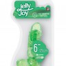 Зелёный гелевый вибраторJELLY JOY 6INCH 10 RHYTHMS GREEN - 15 см.