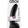 Чёрный фаллоимитатор 9" Cock with Balls - 22,9 см.