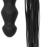 Черная плеть с рукоятью-стимулятором Flogger with Dildo - 46 см.