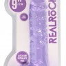 Фиолетовый фаллоимитатор Realrock Crystal Clear 9 inch - 25 см.