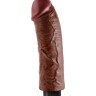 Коричневый вибратор со съемной присоской 8" Vibrating Cock -  21,6 см.