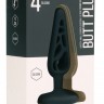 Черная анальная пробка 4 Inch Hollow №4 - 10 см.