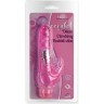 Розовый вибратор Crystal Dildo Climbing Rabbit Vibe - 22 см.