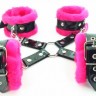 Набор фиксаторов краб с розовым мехом BDSM Light