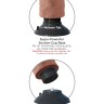 Кофейный вибромассажер со съёмной присоской 8" Vibrating Cock with Balls - 20,3 см.