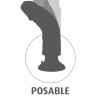Кофейный вибромассажер со съёмной присоской 8" Vibrating Cock with Balls - 20,3 см.