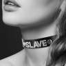 Чокер с надписью COLLIER STRASS SLAVE CUIR BOVIN