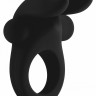 Черное эрекционное виброкольцо Bunny Silicone Cockring With Stimulating Ears