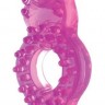 Розовое эрекционное кольцо с бугорками