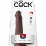 Коричневый фаллоимитатор с мошонкой и присоской 6" Cock with Balls - 17,8 см.