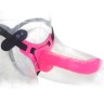 Розовый страпон 10 Function Vibration 8" Harness Curved Dong - 20,5 см.