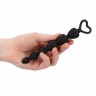 Черная анальная елочка Silicone Anal Beads - 17,5 см.