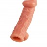 Телесная насадка на фаллос с фиксацией мошонки EXTREME SLEEVE - 15,6 см.