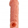 Телесная насадка на фаллос с фиксацией мошонки EXTREME SLEEVE - 15,6 см.