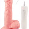 Телесный вибратор 7" Vibrating Dong with Vibrating Balls - 16 см.