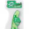 Зелёный гелевый вибратор JELLY JOY 7INCH 10 RHYTHMS GREEN - 17,5 см.