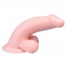 Телесный вибратор Vibrating Dong with Balls - 14 см.