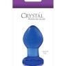 Малая синяя стеклянная анальная пробка Crystal Small - 6,3 см.