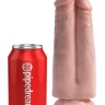 Телесный сдвоенный поясной страпон Strap-On Harness with 7" Two Cocks One Hole - 19,1 см.