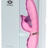 Розовый вибратор с клиторальным отростком MELOW - 19,8 см.