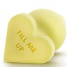 Желтая анальная пробка с основанием-сердечком Naughtier Candy Heart Fill Me Up - 8,9 см.