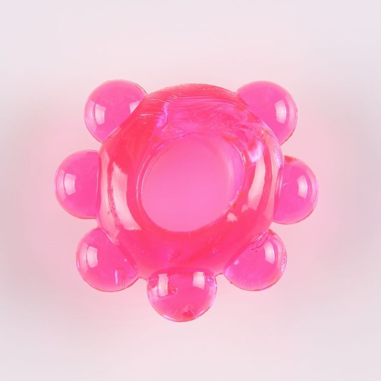 Розовое эрекционное колечко "Цветок"