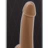 Кофейный гладкий фаллоимитатор на присоске с мошонкой Smooth 4 Inch Dildo - 14,6 см.