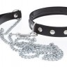 Чёрный ошейник с поводком Collar and Leash