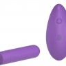 Фиолетовая вибропуля с пультом Rechargeable Remote Control Bullet - 7,62 см.