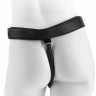 Кофейный сдвоенный поясной страпон Strap-On Harness with 7" Two Cocks One Hole - 19,1 см.