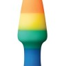 Разноцветная анальная втулка RAINBOW ANAL PLUG MINI - 9 см.