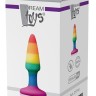 Разноцветная анальная втулка RAINBOW ANAL PLUG MINI - 9 см.