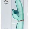 Мятный вибратор с клиторальным отростком MELOW - 19,8 см.