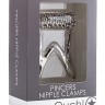 Серебристые металлические клипсы на соски с цепочкой 