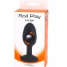 Чёрная анальная пробка со смещенным центром тяжести ROLL PLAY LARGE - 11 см.